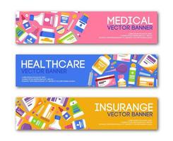 banner medico in stile moderno per assistenza sanitaria, assicurazioni vettore