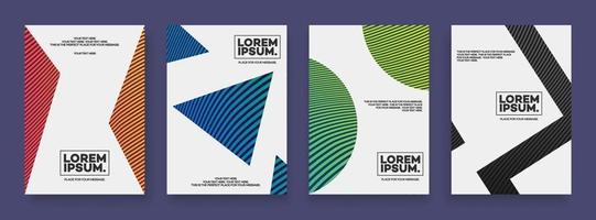 modello di copertina impostato con linee e forme astratte stile gradiente di colore diverso per catalogo, poster vettore