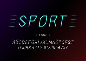 alfabeto sportivo tipografia moderna stile inclinato vettore