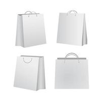 vettore shopping bag 3d stile realistico colore bianco