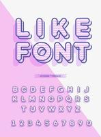 vettore come tipografia moderna in stile font 3d. alfabeto per libro per bambini