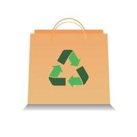 sacchetto di carta eco vettoriale con simbolo di riciclo