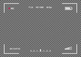 modello di fotocamera con cornice di registrazione vettoriale