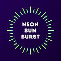 colore verde neon sunburst vettore