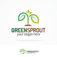 vettore verde germoglio logo stile di colore moderno