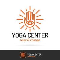 logo del centro yoga di vettore imposta lo stile della linea per lo studio di meditazione