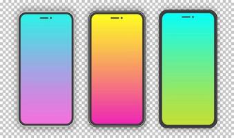 set di modelli di smartphone realistici vettoriali