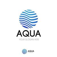 aqua circle logo stile moderno vettore