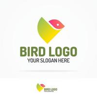 il logo dell'uccello imposta lo stile di colore piatto moderno geometrico per la tua identità aziendale