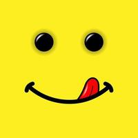 emoticon di sorriso su sfondo giallo vettore