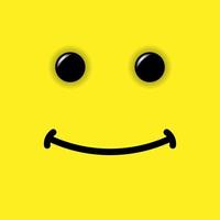 emoticon di sorriso su sfondo giallo vettore