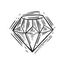 diamanti, stile disegnato a mano, illustrazione vettoriale. vettore