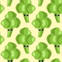 modello vettoriale senza soluzione di continuità con broccoli simpatico cartone animato