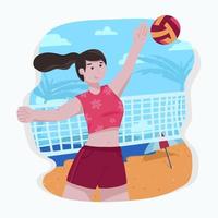 giocatore di beach volley vettore