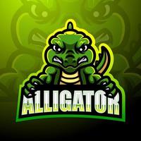 design del logo esport della mascotte dell'alligatore vettore