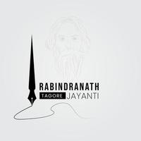 post sui social media di celebrazione di rabindranath tagore jayanti vettore