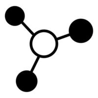 icona del glifo vettoriale della molecola, icona della scuola e dell'istruzione