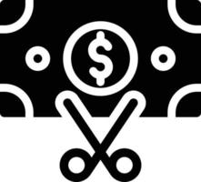 illustrazione vettoriale del taglio del dollaro su uno sfondo. simboli di qualità premium. icone vettoriali per il concetto e la progettazione grafica.