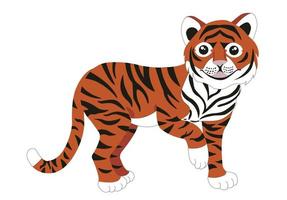 tigre cinese. illustrazione stock vettoriale isolato su sfondo bianco.