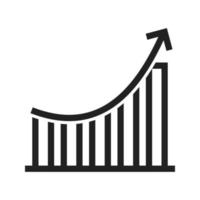 icona della linea del grafico crescente vettore