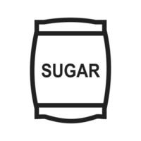 icona della linea del sacchetto di zucchero vettore