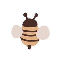 vettore scandinavo carino ape amichevole. tema felice del fumetto degli insetti. giornata mondiale delle api. elemento di design per bambini isolato su sfondo bianco