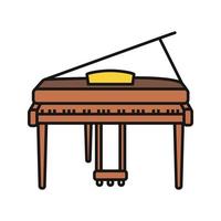 icona del colore del pianoforte. fortepiano. illustrazione vettoriale isolata