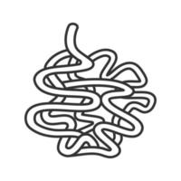 icona lineare dell'intestino tenue. intestino tenue. illustrazione al tratto sottile. tratto gastrointestinale. simbolo di contorno. disegno di contorno isolato vettoriale