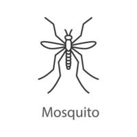 icona lineare della zanzara. insetto. moscerino, moscerino. illustrazione al tratto sottile. simbolo di contorno. disegno di contorno isolato vettoriale