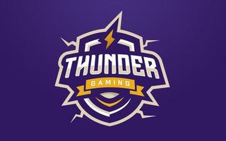 modello di logo thunder eSports per squadra di gioco o torneo vettore