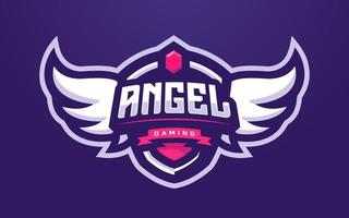 modello di logo angel esports per squadra di gioco o torneo vettore