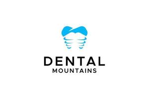 design del logo per l'azienda di studi dentistici di montagna fresca vettore