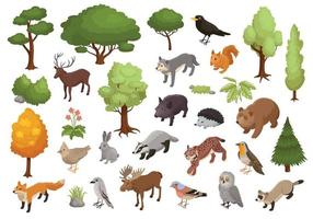 set di icone di animali della foresta