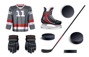 set da hockey realistico vettore