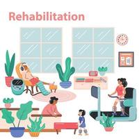 concetto di fisioterapia e riabilitazione vettore