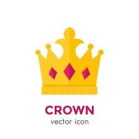 elemento del logo di vettore della corona, icona, stile piatto