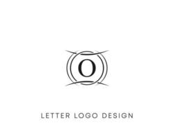 disegno del logo astratto della lettera o, logo della lettera in stile minimalista, disegno vettoriale dell'icona del testo o