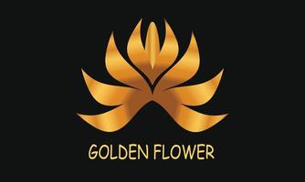 design del logo del fiore di vettore di colore dorato.