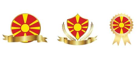 icona della bandiera della macedonia. set di icone web. collezione di icone piatte. semplice illustrazione vettoriale. vettore