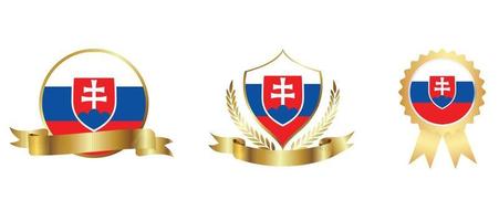 icona della bandiera della slovacchia. set di icone web. collezione di icone piatte. semplice illustrazione vettoriale. vettore