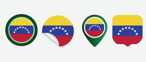 icona bandiera venezuela. set di icone web. collezione di icone piatte. semplice illustrazione vettoriale. vettore