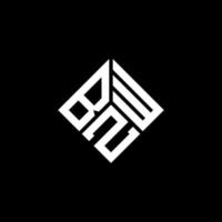 bzw lettera logo design su sfondo nero. bzw creative iniziali lettera logo concept. disegno della lettera bzw. vettore