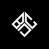 design del logo della lettera bdc su sfondo nero. concetto di logo della lettera di iniziali creative bdc. disegno della lettera bdc. vettore