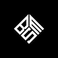 design del logo della lettera bsm su sfondo nero. bsm creative iniziali lettera logo concept. disegno della lettera bsm. vettore