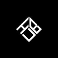 design del logo della lettera hub su sfondo nero. hub creative iniziali lettera logo concept. design della lettera del mozzo. vettore