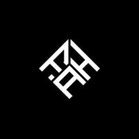 fah lettera logo design su sfondo nero. fah creative iniziali lettera logo concept. fah disegno della lettera. vettore