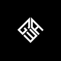 gwa lettera logo design su sfondo nero. gwa creative iniziali lettera logo concept. disegno della lettera gwa. vettore
