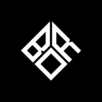 bor lettera logo design su sfondo nero. bor creative iniziali lettera logo concept. disegno della lettera bor. vettore
