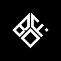 bof lettera logo design su sfondo nero. bof creative iniziali lettera logo concept. di disegno della lettera. vettore