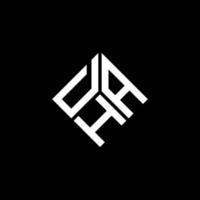 design del logo della lettera dha su sfondo nero. dha creative iniziali lettera logo concept. disegno della lettera dha. vettore
